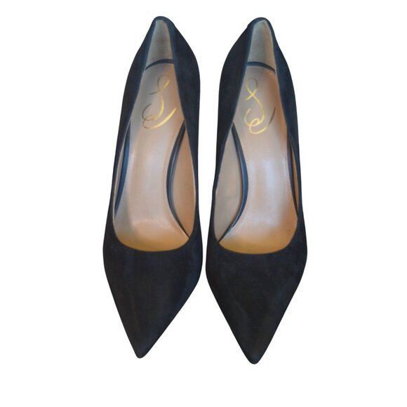 Sam Edelman Antonia Pointed Toe Spool Heel Pump Black Suede Women's Size 10.5M - Picture 3 of 7